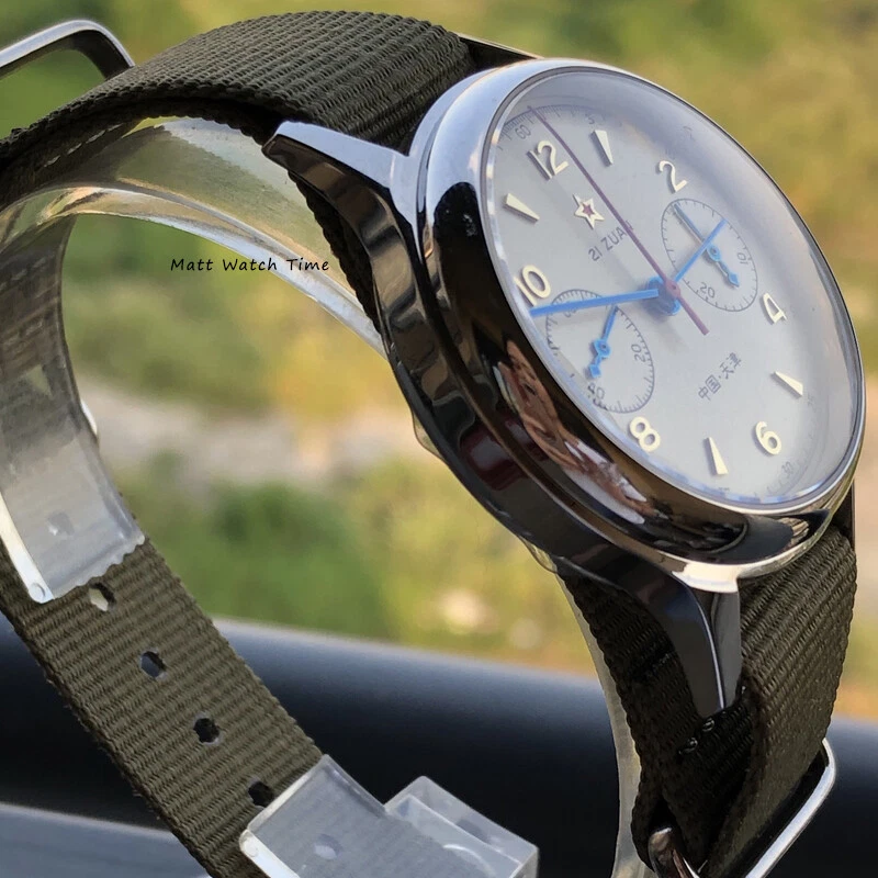 Seagull 1963 ST1901 Venus 38mm Chronograph Sapphire, Display Back, 2 Straps BNIB - image 3 of 4