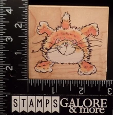 Penny Black Rubber Stamps 2130H ALL SHOOK UP SMILING CAT GOING CRAZY #T03