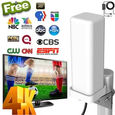 6000 Miles HDTV VHF 1080P Outdoor HD 4K Digital TV Antenna 360° Signal Amplified