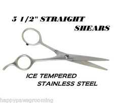 PET DOG Grooming ICE TEMPERED Stainless Steel 5.5" STRAIGHT SCISSORS SHEARS NEW