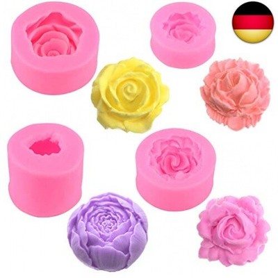 4 Stücke 3D Blume Silikon Seifen Form 3D Rose Blume Fondant Form Blume Blühen R