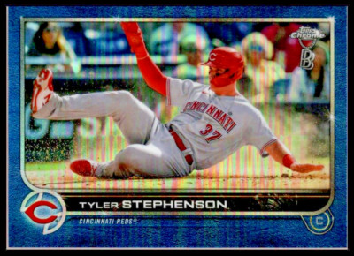 2022 Topps Chrome Ben Baller Blue Refractors #63 Tyler Stephenson Reds/75