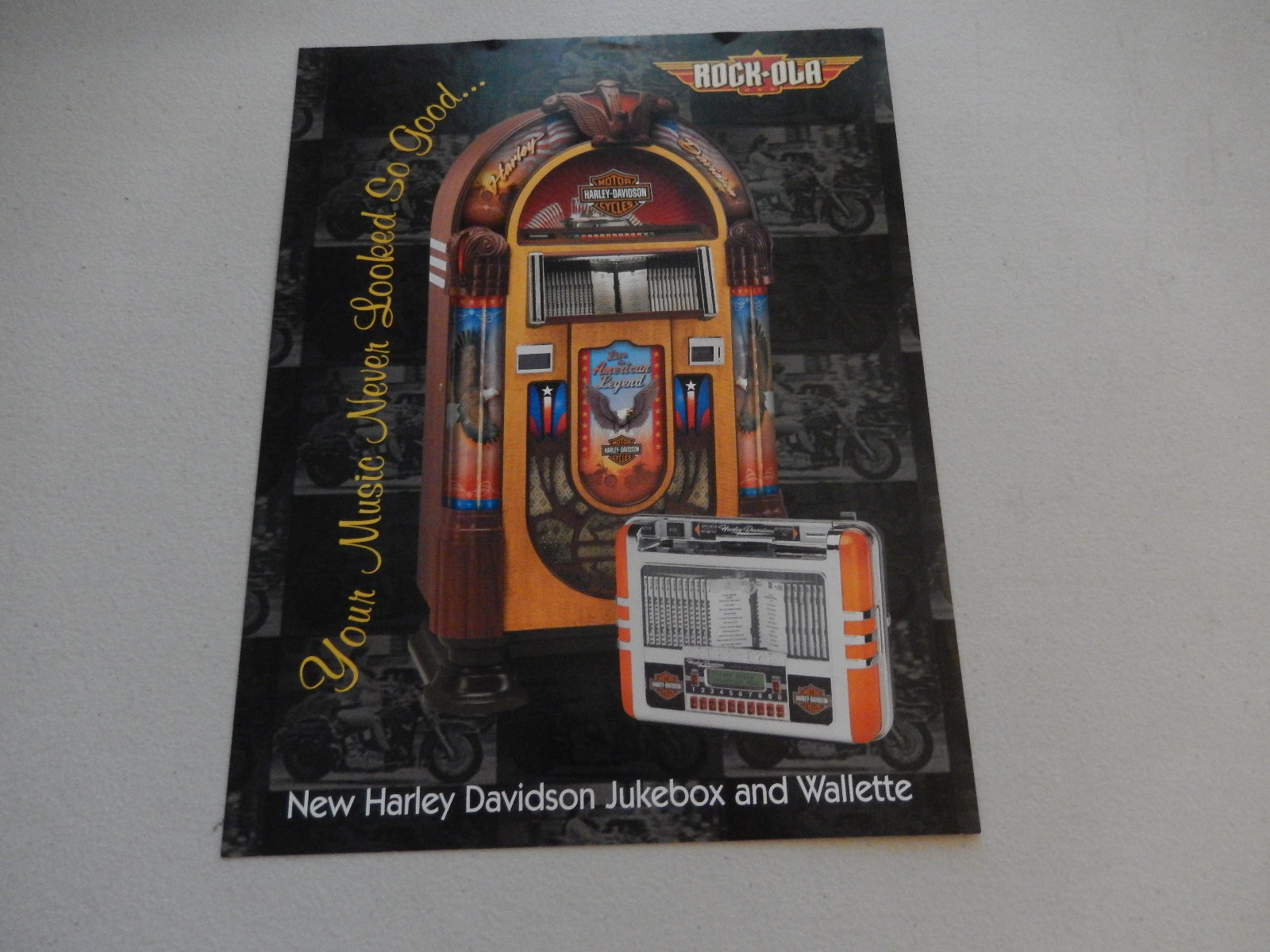 ROCK OLA HARLEY DAVIDSON jukebox flyer rockola 