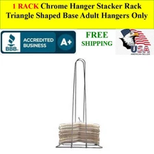 1 RACK Chrome Hanger Storage Stacker Rack Triangle Shaped Base Adult Hangers