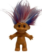 Vintage RUSS Troll Doll Naked Troll Baby Red White Blue Hair Patriotic