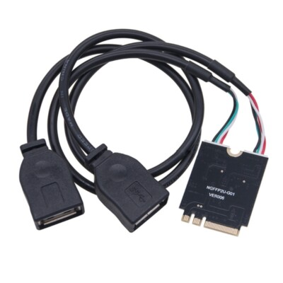 Risers Cable Adapter A+E Key to Double USB 2.0 Expansion Card Converter Cable