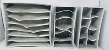 3 Underwear Dresser Drawer Organizers Gray 1-12x12 2-6 X 12