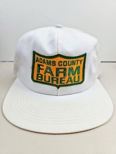 Vintage USA MADE K Products Adams Farm Bureau Patch Trucker Hat Snapback Cap