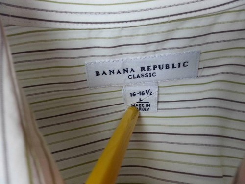 BANANA REPUBLIC Classic Button Front Casual Dress Shirt Long Sleeve Mens L - Picture 6 of 12