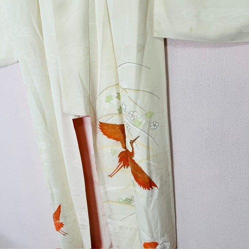 Vintage Kimono Yukata Women's Crane White Elegant Glamorous Elegance Pretty0616 - Picture 8 of 22
