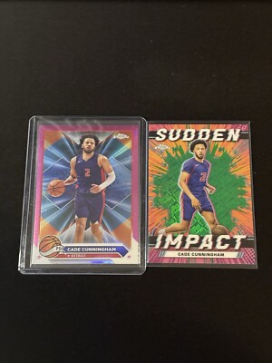 2023-24 Topps Chrome -Cade Cunningham BOTH Inserts/Refractors CHECK DESCRIPTION