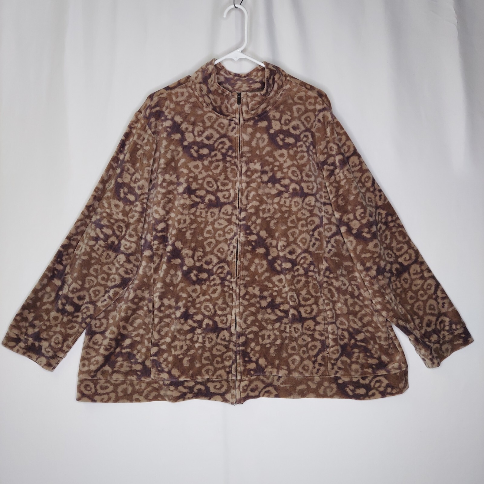 Basic Editions Velour Sweatshirt Jacket Women 3X … - image 1