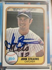 John Stearns autographed 1981 fleer baseball card