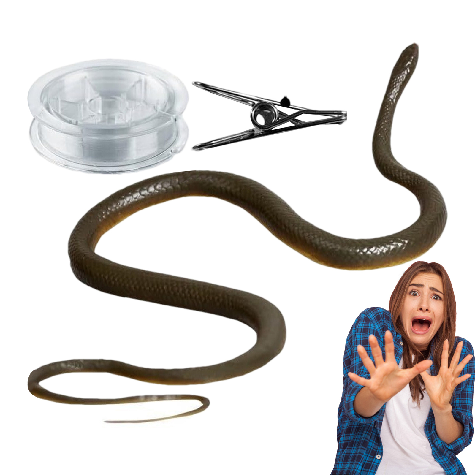 Realistic Fake Snake Prank on String - Scary Rubber Toy for Laughter & Pranks
