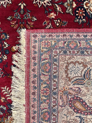 Kashan Teppich Orient Perser Rug Rot Korkwolle Dabir Design Alt Antik Spezial XL - Bild 8 von 9