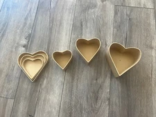 WANDIC Mini Paper Mache Boxes, 3Pcs Small, Palm-Sized Heart-Shaped 