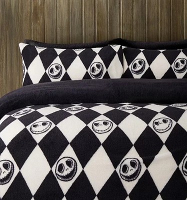 Nightmare Before Christmas Jack Teddy Fleece Bettbezug Set Harlekin Single