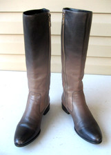 Prada Knee High Riding womens boots 37.5 / 7.5 Brown Leather Italy