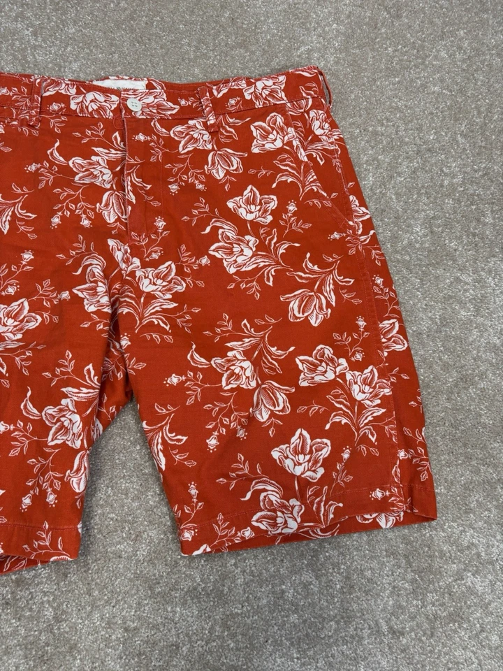 Pantalones Cortos Ralph Lauren Denim & Supply Para Hombre Talla 38 Chino Naranja Blanco Floral Flor Foto 3 de 4