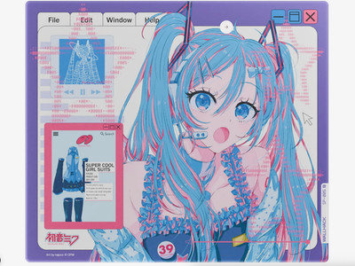 Wallhack SP-005 Hatsune Miku OS Glass Mouse pad From Japan