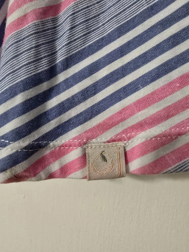 Vestido Omi Jo Bien Vestido Lobo Imperio Bolsillo Rubor y Azul Caramelo Rayas Talla 2 Foto 3 de 4