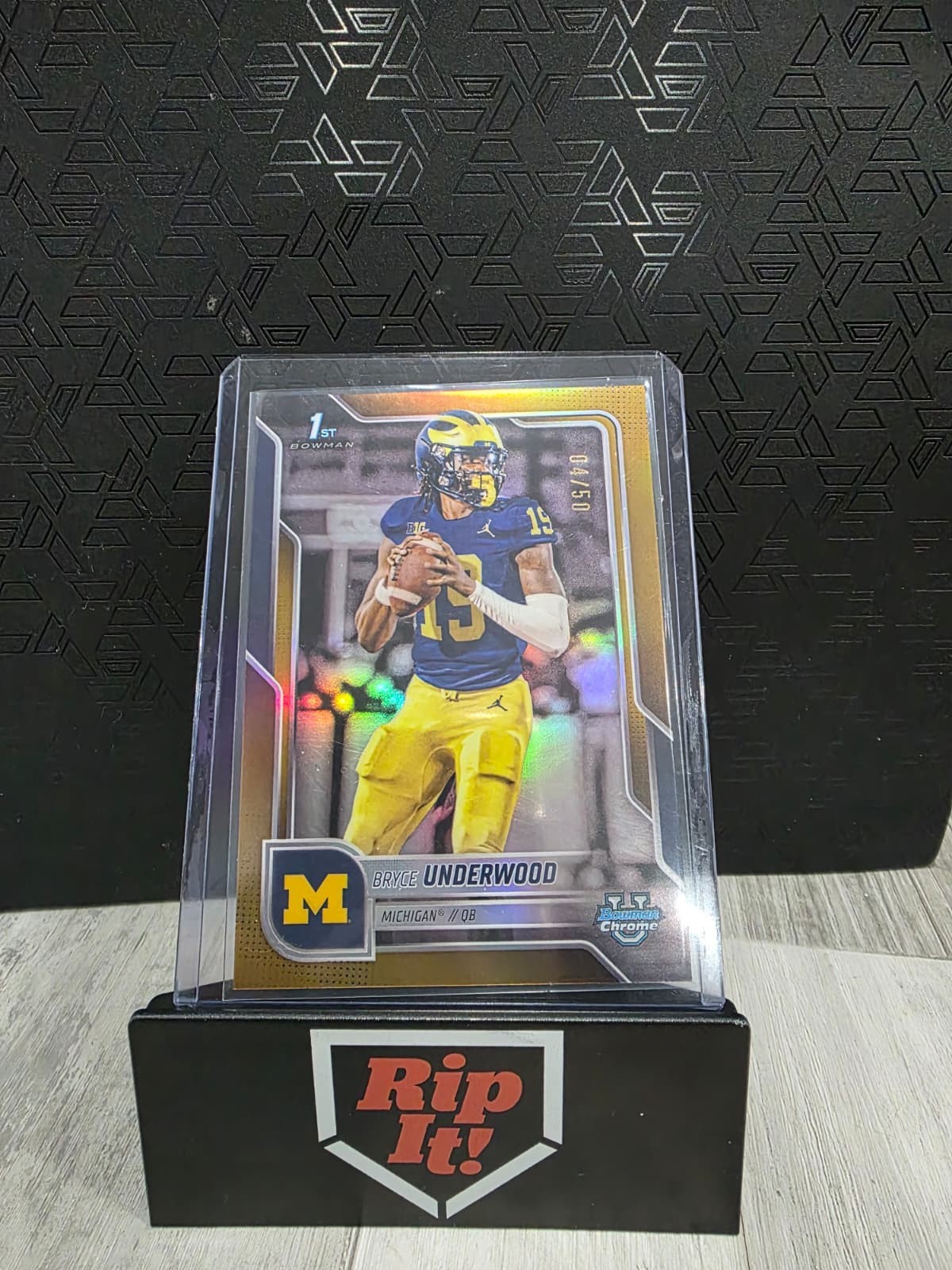 2025 Bowman U Chrome Bryce Underwood 1st/RC True Gold SSP /50 Michigan #196