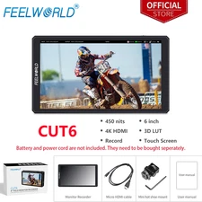FEELWORLD CUT6 6 inch DSLR Recording Field Monitor Touch 4K HDMI USB2.0 Recorder