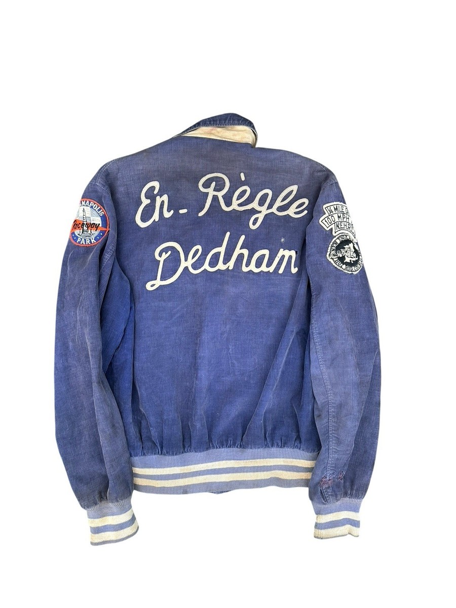 Vintage 50s Car Club Jacket Corduroy Chain Stitch Medium Blue | eBay