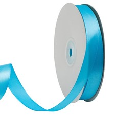 Turquoise Polyester Ribbon 5/8 Inch 50 Yards SingleSided Shiny Craft