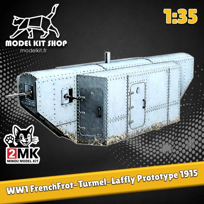 Char miniature Frot-Turmel-Laffly 1:35, réplique historique en plastique injecté