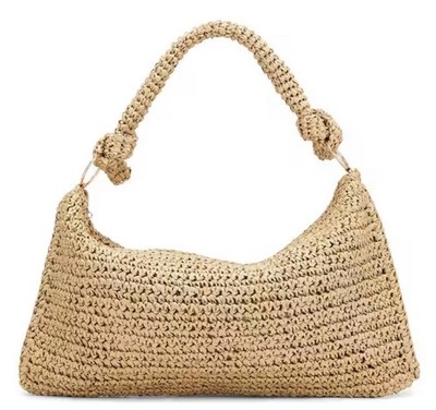 8 OTHER REASONS Shelly Crochet Bag Revolve Woven Hobo Khaki NWT