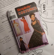 4 CHARITY: Y2K vintage halloween pattern, babydoll dress, 90s, Simplicity 9308