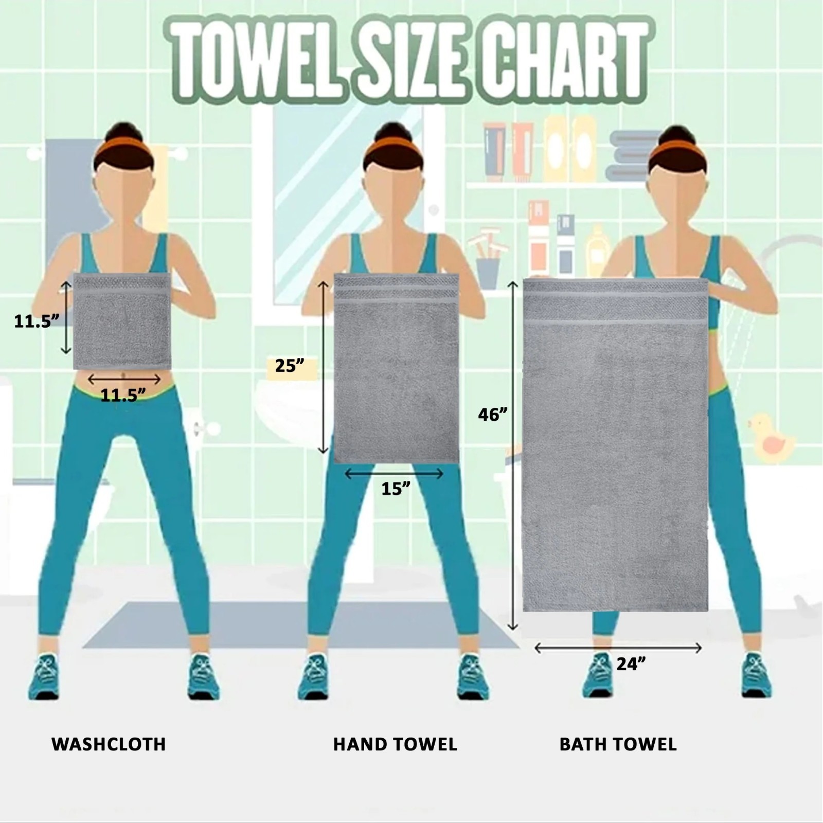 Mainstays 10 Piece Towel Set with Upgraded Softness & Durability, Grey