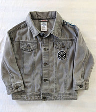 Marvel The Amazing Spider-Man Boys Grey Denim Jacket Size 5 Costume Patch GUC