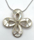 Sterling Silver / 925 Mother of Pearl Cross Pendant with Chain Necklace