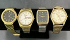 Seiko & Citizen Lot Of 4 Mens Vintage Quartz Watches, Analog, Day Date + More