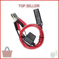 SPARKING 1.5FT 12V Battery Alligator Clip to SAE 2Pin Quick Disconnect Cable SAE