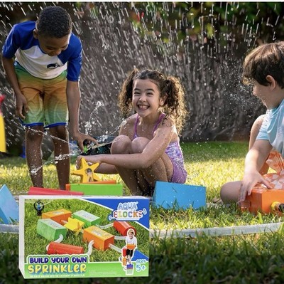 Aqua Blocks Innovative STEAM Water Toy for Outdoors Build Your Own Sprinkler
