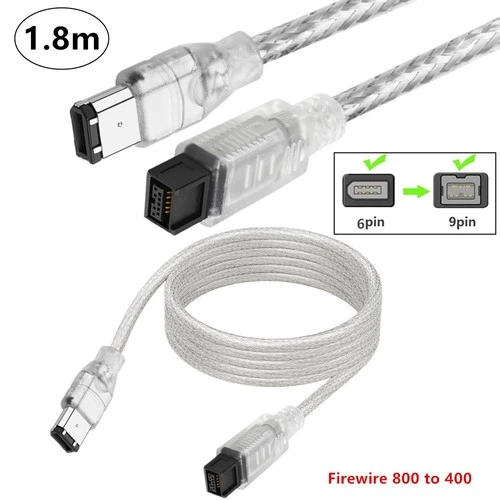 IEEE 1394b Firewire 800 9Pin to 1394a Firewire 400 6Pin Male Cable for MacBook