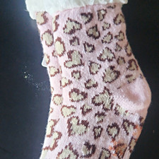 Women's Pink Leopard Animal Print Slip-On Slippers Fabric Upper US 10