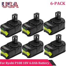 6PACK For RYOBI 18V 6.0Ah P108 High Capacity Battery 18Volt Lithium-Ion One Plus