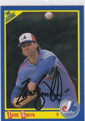 1990 Score #477 Zane Smith Expos Signed IP Auto Free Shipping!