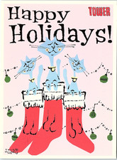 Vintage Postcard Tower Records Holiday Advertising Philadelphia Mailed