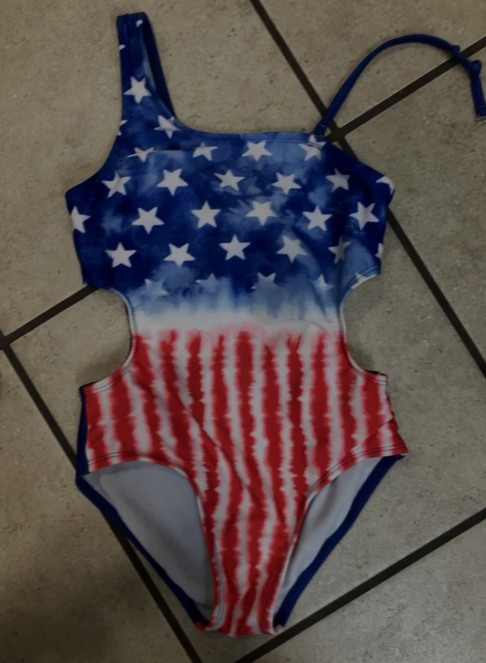 Girl's swimsuits size 6 7 and 8 bathing suit Lot of 3 pieces swim rash guard - Image 2 of 4