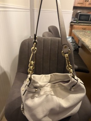 Coach Medium Leather Shoulder Bag Beige
