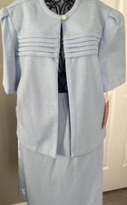 Pablo Collection Women's Blue 2 Piece Skirt Jacket Suit Vintage NWT WOW 80 s