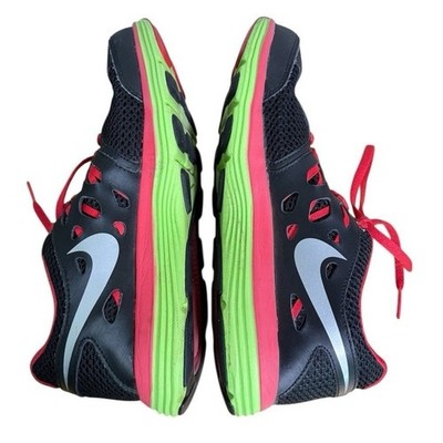 Nike Dual Fusion Run 2 Women 7.5 Pre-Owned Running Shoes Black/Neon 599560-063