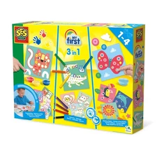 SES Creative 14489 My First - 3 in 1 Fingerpainting, Colouring and Stickers