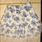 Loft Cotton Floral Blue Rose White Mini Skirt Eyelet Women’s Sz M NWT Pull On — photo 2