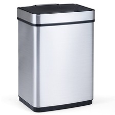 16 Gallon Trash Can w/Dual Compartments for Bedroom Bathroom Kitchen Stay Open